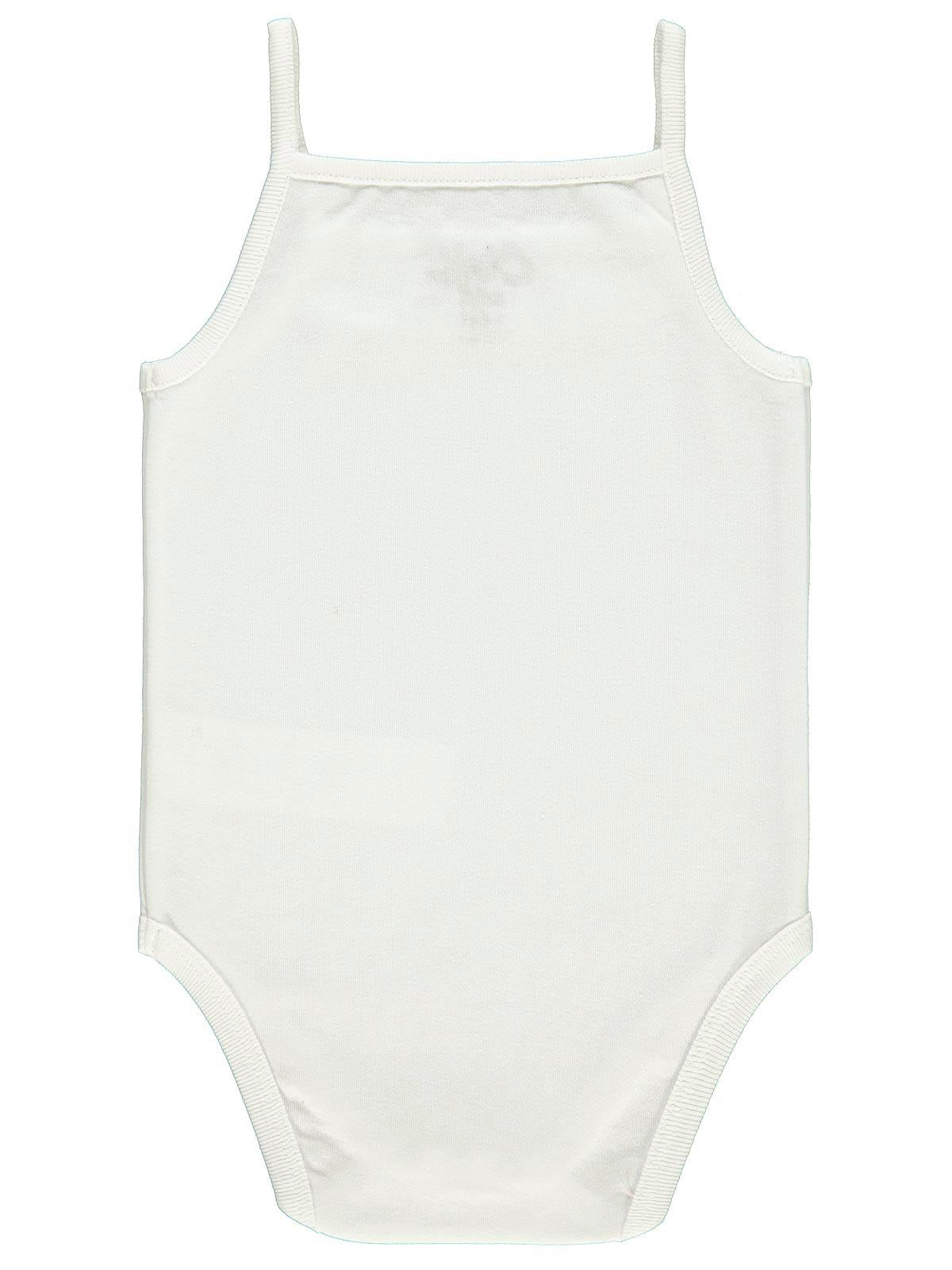 Civil Baby Penye İp Askılı Dantelli 3-9 Ay Kız Çıtçıtlı Badi - Ekru