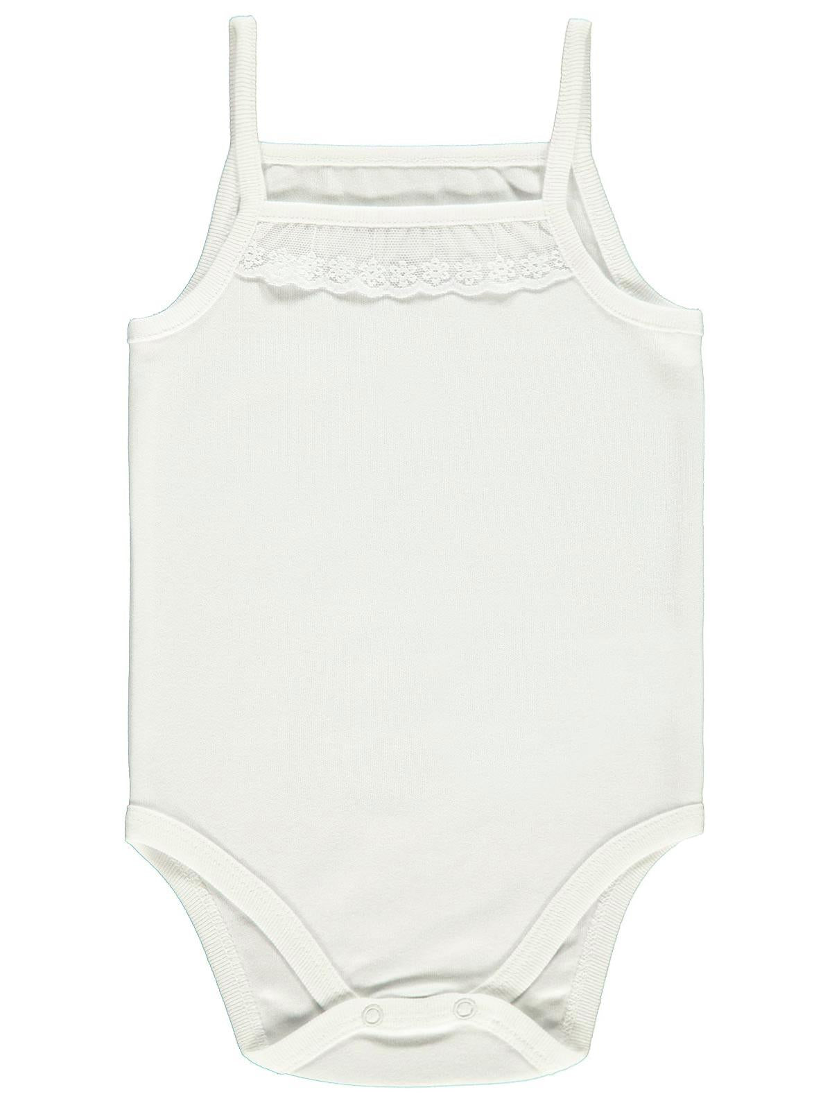 Civil Baby Penye İp Askılı Dantelli 3-9 Ay Kız Çıtçıtlı Badi - Ekru