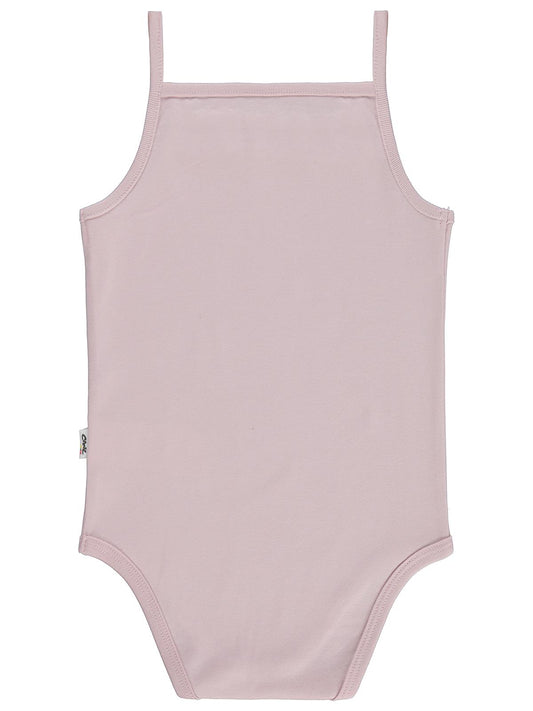 Civil Baby Penye İp Askılı Dantelli 3-9 Ay Kız Çıtçıtlı Badi - Pembe
