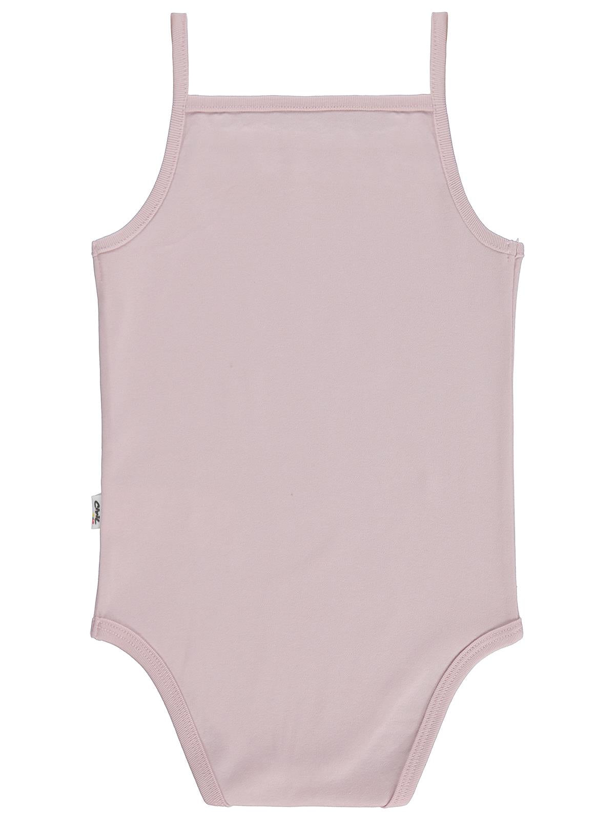 Civil Baby Penye İp Askılı Dantelli 3-9 Ay Kız Çıtçıtlı Badi - Pembe