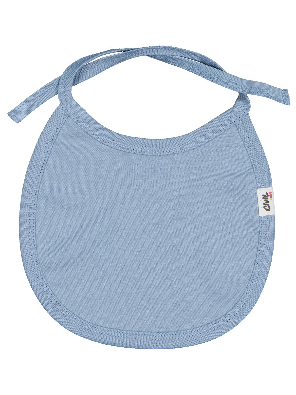 Civil Baby İnterlok Arkadan Bağlamalı Unisex Mama Önlük - Mavi