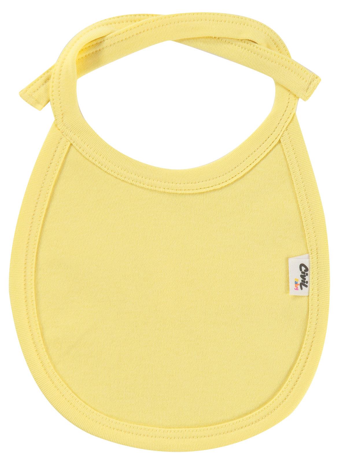 Civil Baby İnterlok Arkadan Bağlamalı Unisex Mama Önlük - Sarı