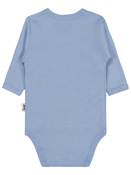 Civil Baby Renkli Kumaş 1-6 Ay Unisex Zıbın Badi - Mavi
