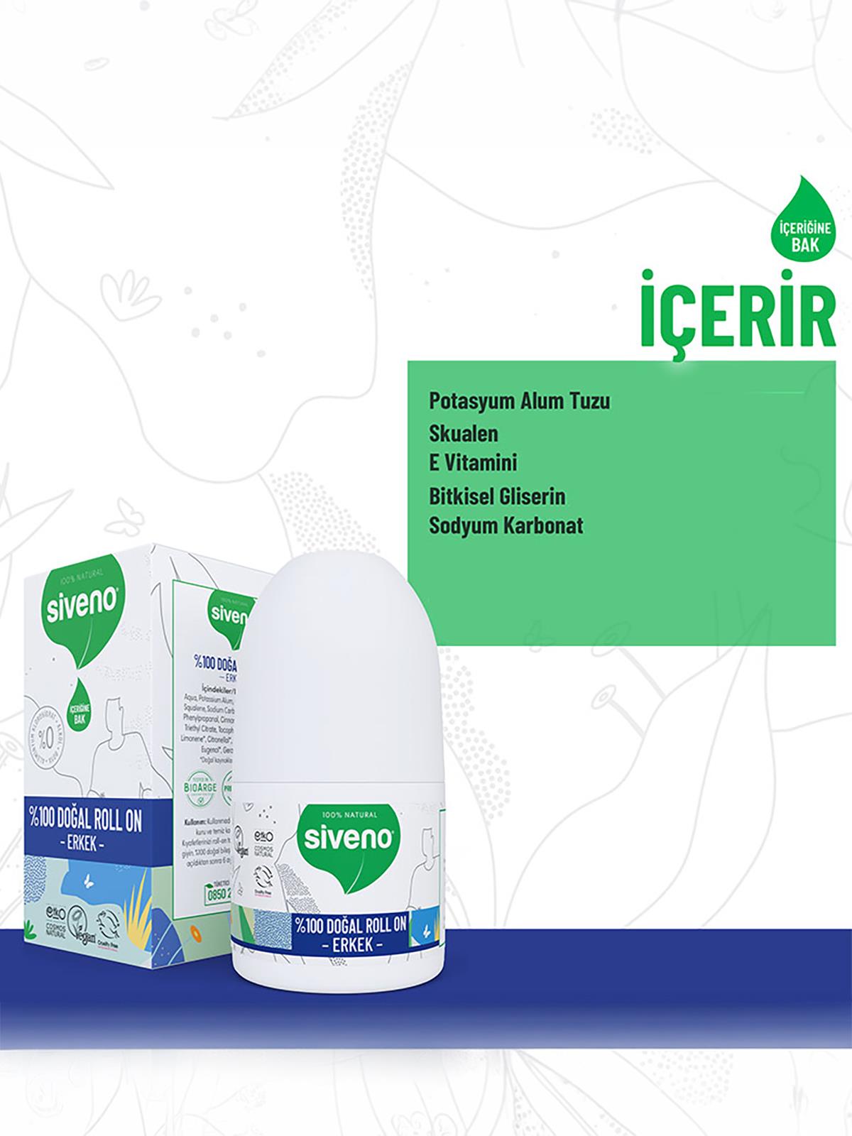 Siveno %100 Doğal Roll-On – Erkekler İçin 50 ml