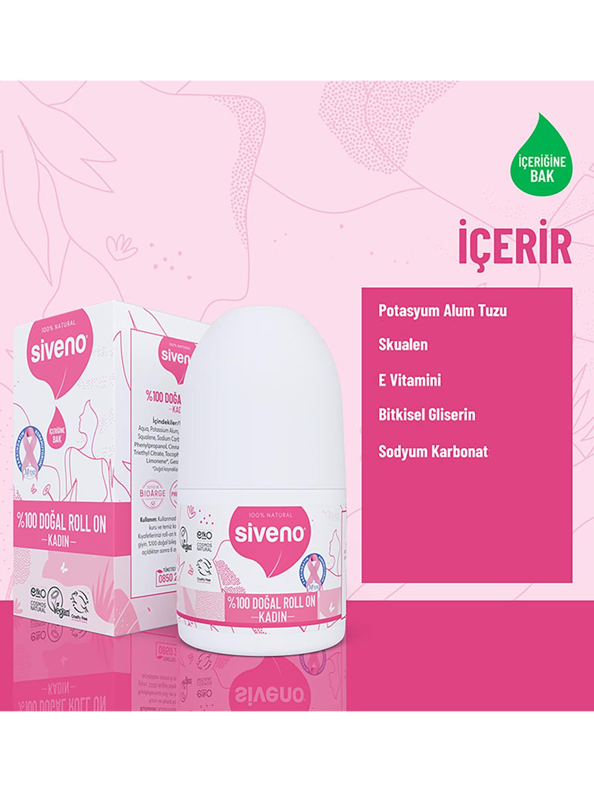 Siveno Doğal Roll-On Kadınlar İçin 50 ml