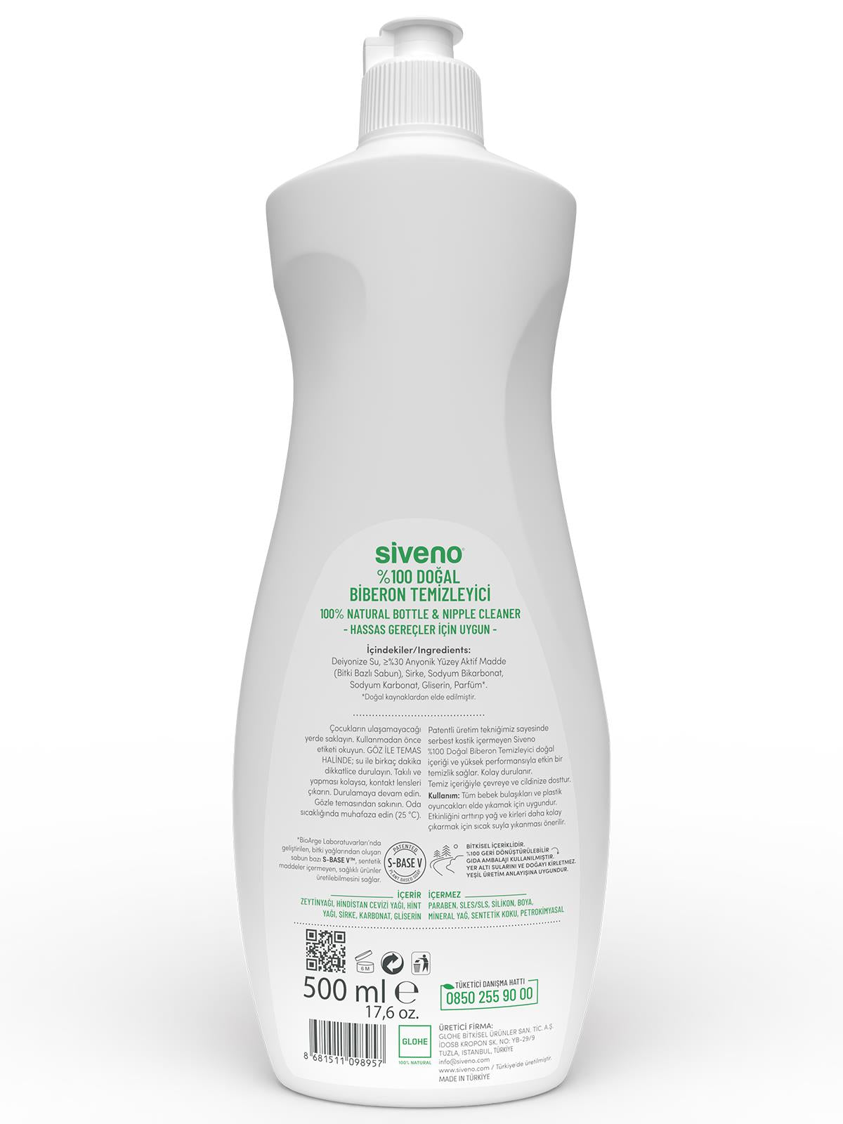 Siveno Baby Doğal Emzik Ve Biberon Temizleyici 500 ml