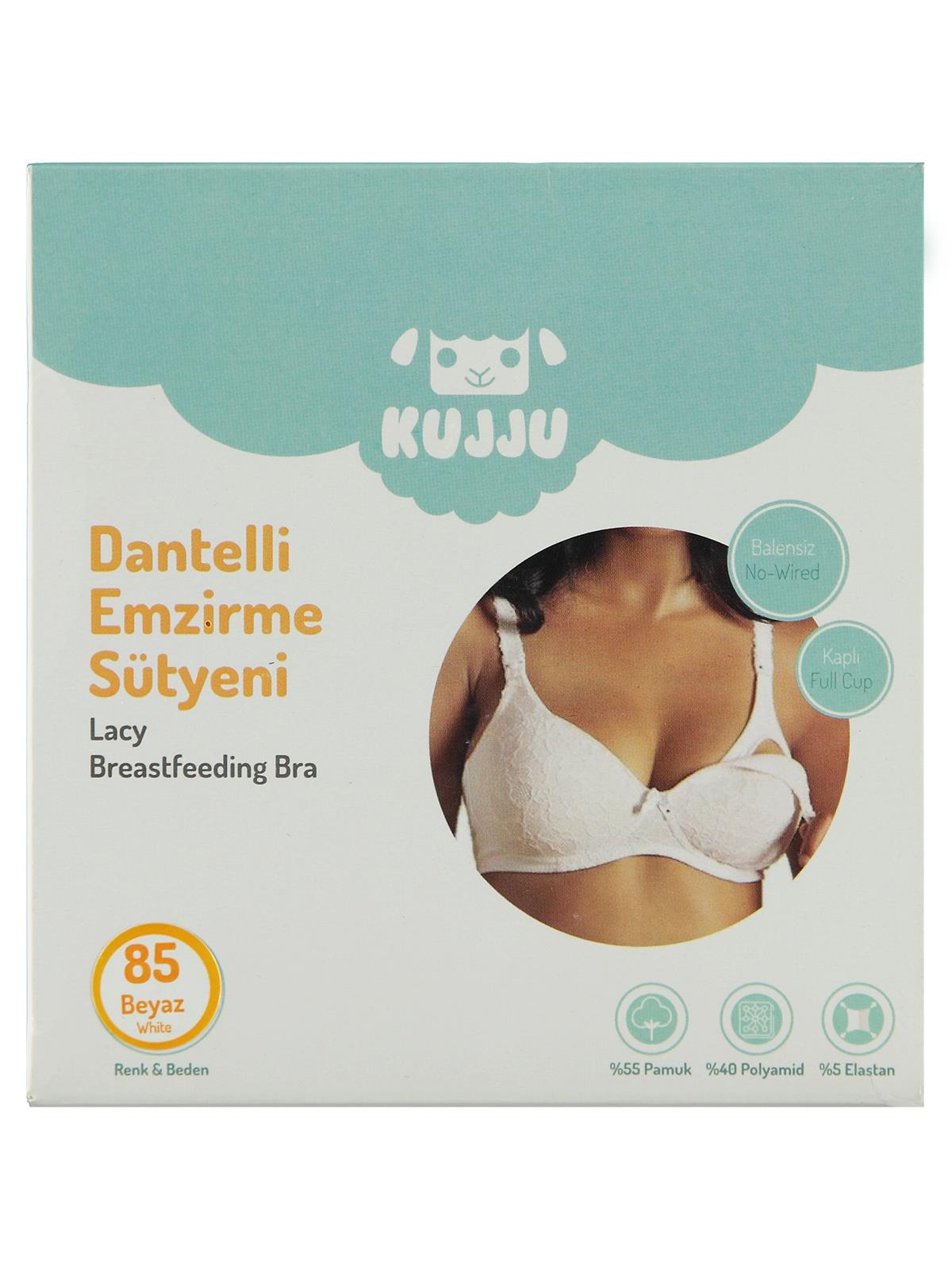 Kujju Dantelli Emzirme Sütyeni 80-100 Beden - Siyah