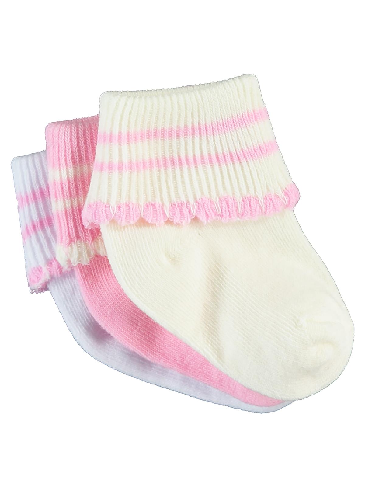 Civil Baby Kız Bebek 3'lü Çorap Set 0-6 Ay