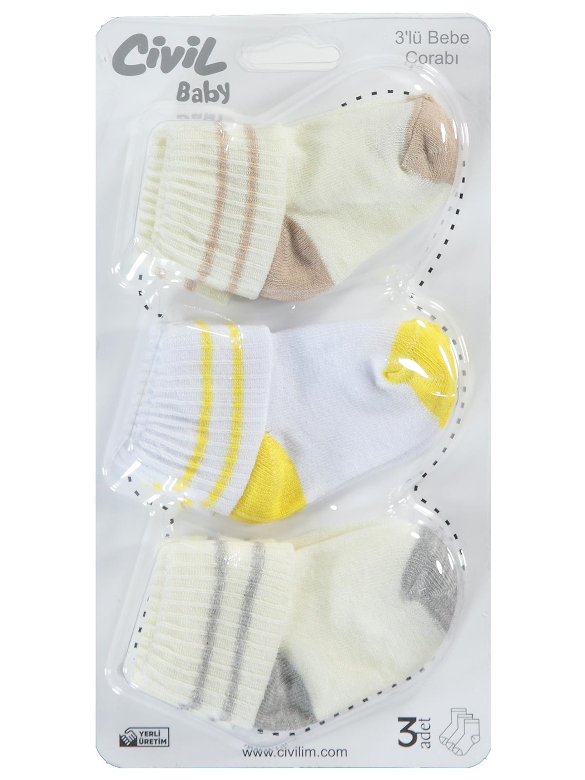 Civil Baby Erkek Bebek 3'lü Çorap Set 0-24 Ay