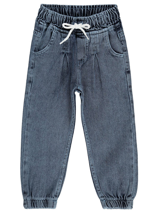 Civil Girls Kız Çocuk Jogger Pantolon | Kot | Okul Kreş ve Günlük Kullanım - Mavi