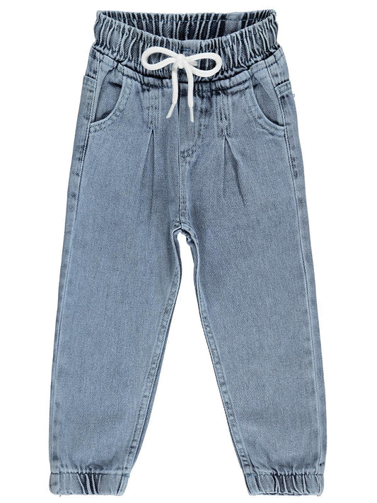 Civil Girls Kız Çocuk Jogger Pantolon | Kot | Okul Kreş ve Günlük Kullanım - Mavi