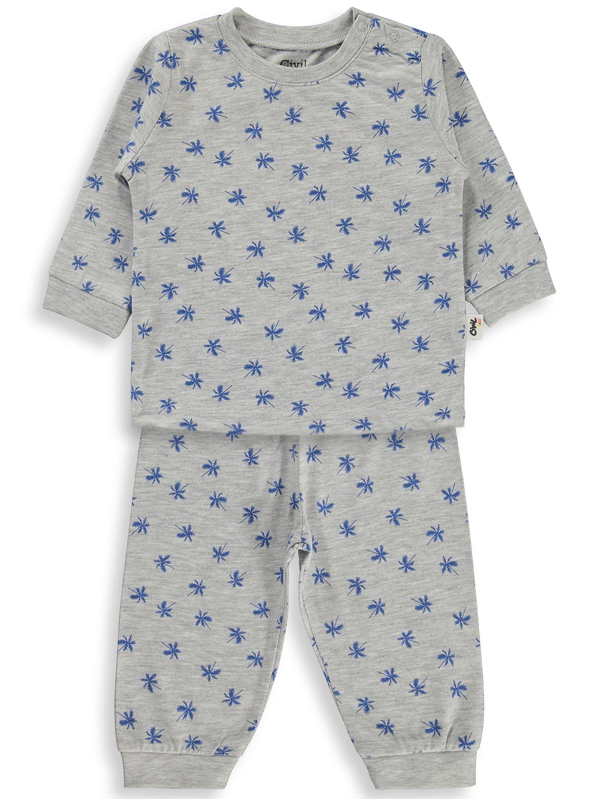 Civil Baby Palmiye Emprime 6-18 Ay Erkek Pijama Takım - Gri