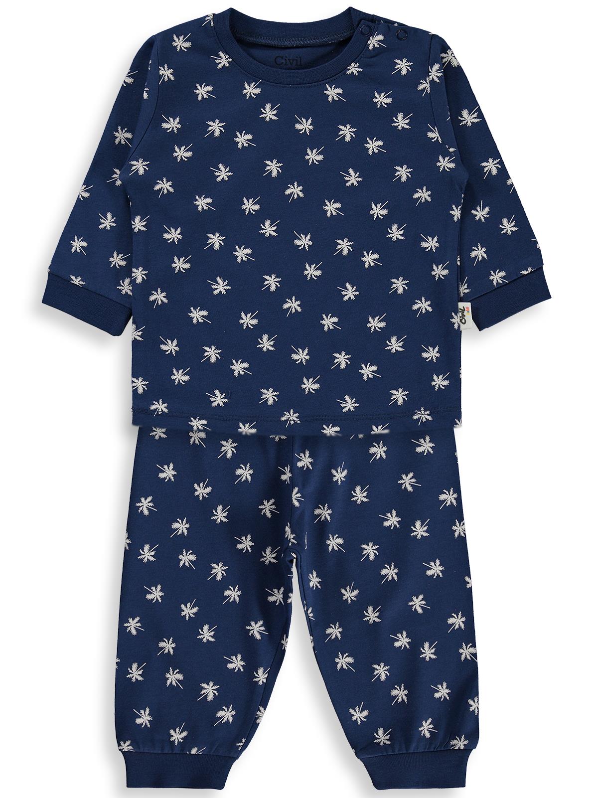 Civil Baby Palmiye Emprime 6-18 Ay Erkek Pijama Takım - Lacivert