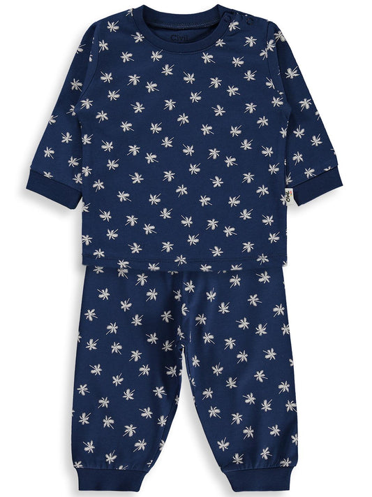 Civil Baby Palmiye Emprime 6-18 Ay Erkek Pijama Takım - Lacivert