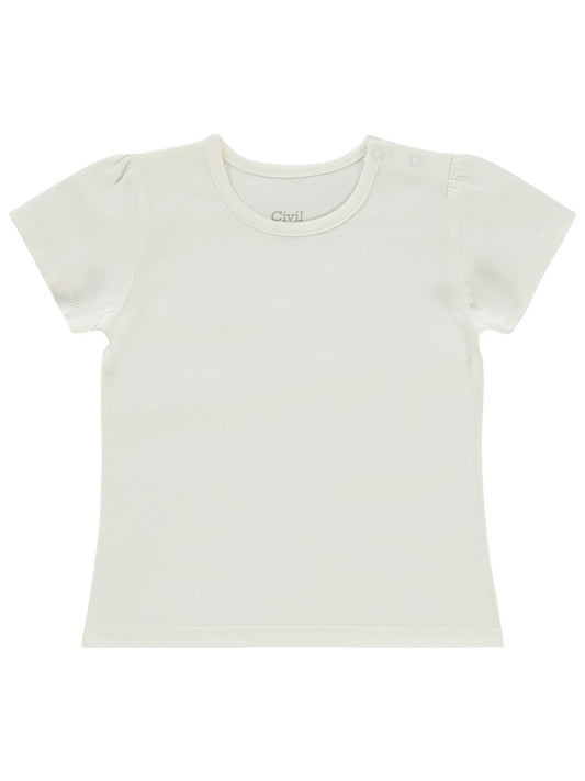 Civil Baby Kız Bebek Tişört 6-18 Ay - Ekru