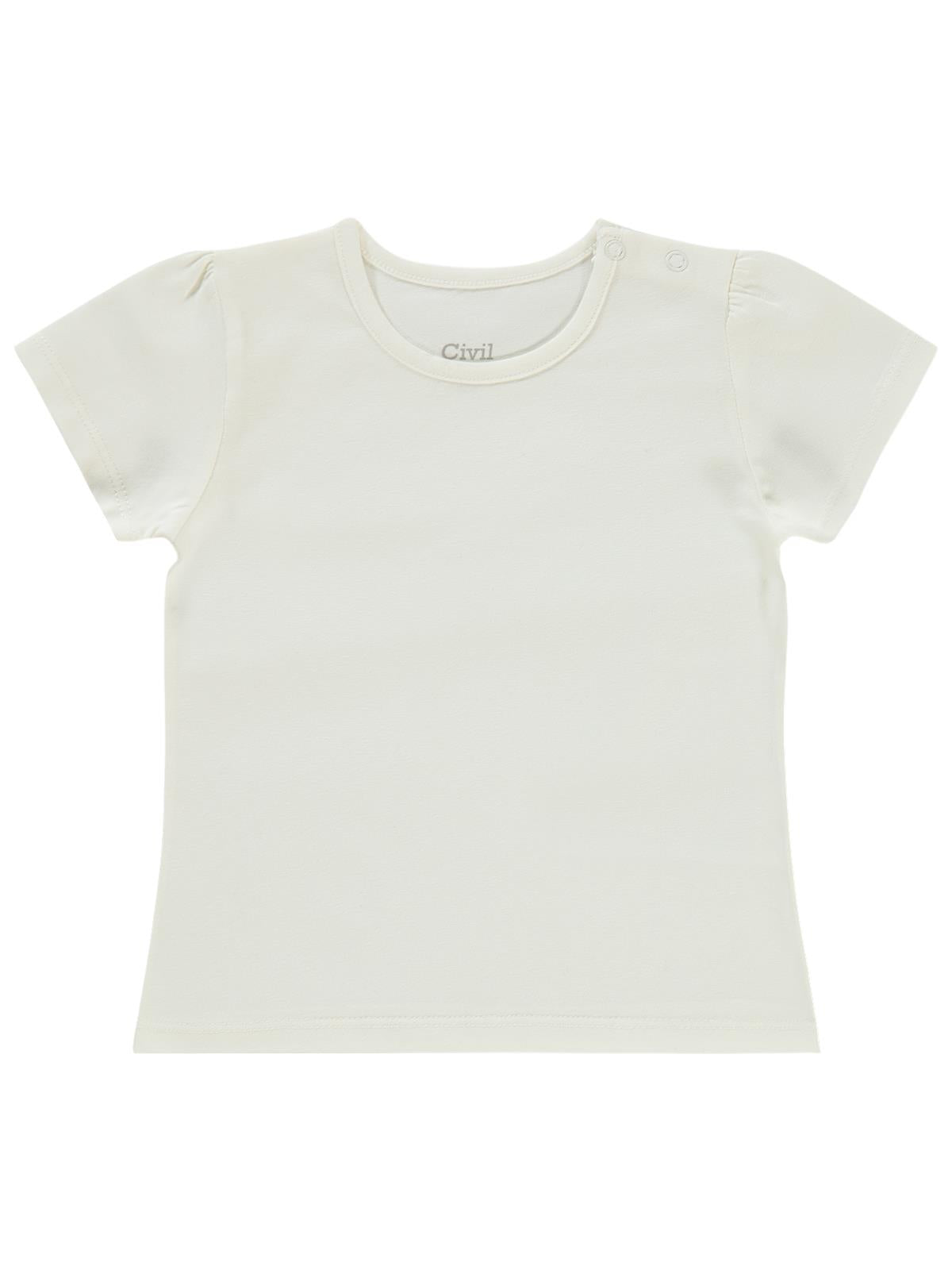 Civil Baby Kız Bebek Tişört 6-18 Ay - Ekru