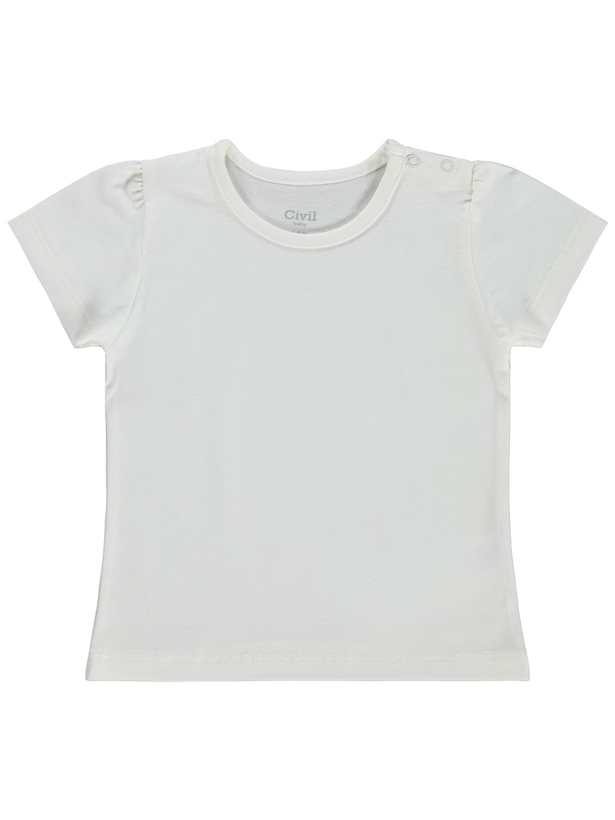 Civil Baby Kız Bebek Tişört 6-18 Ay - Ekru