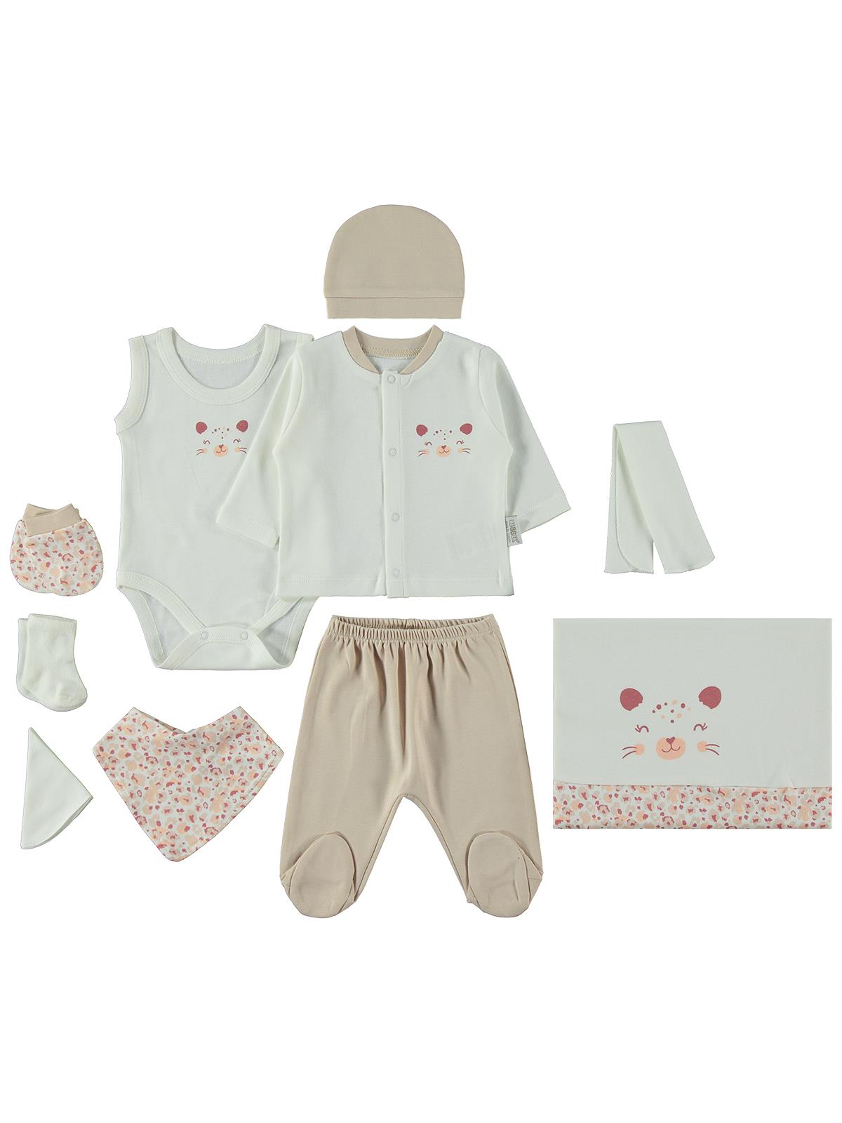 Bebbek Baby Gırls Leopard  Zıbın Setleri - Pembe