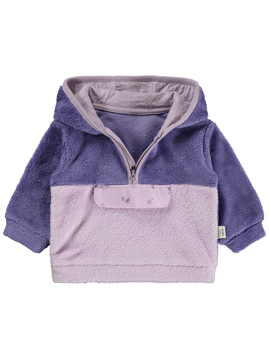 Bebbek Kapşonlu Fermuarlı 2-5 Yaş Sweatshirt - Lila