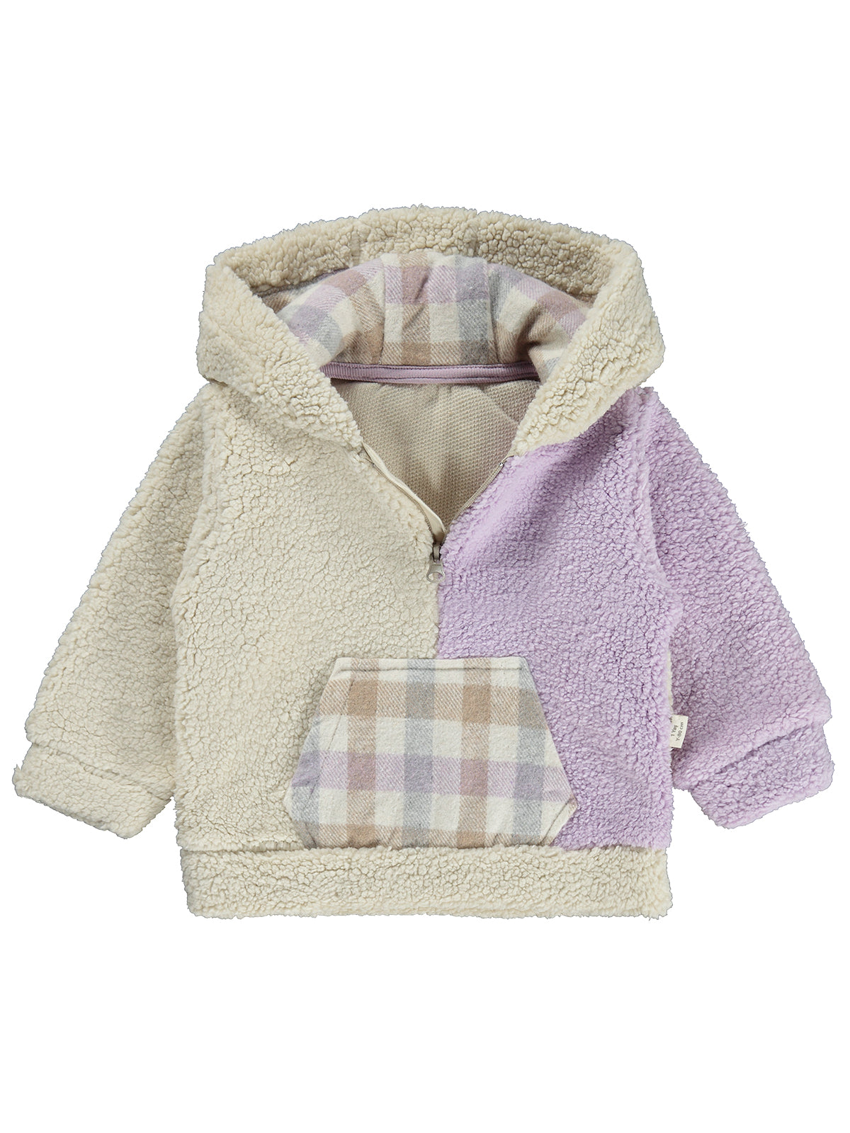 Bebbek Kapşonlu Fermuarlı 2-5 Yaş Sweatshirt - Lila