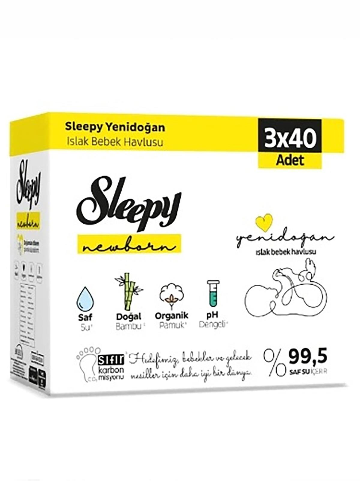 Sleepy Yenidoğan Islak Bebek Havlusu 3X40 Yaprak - Standart