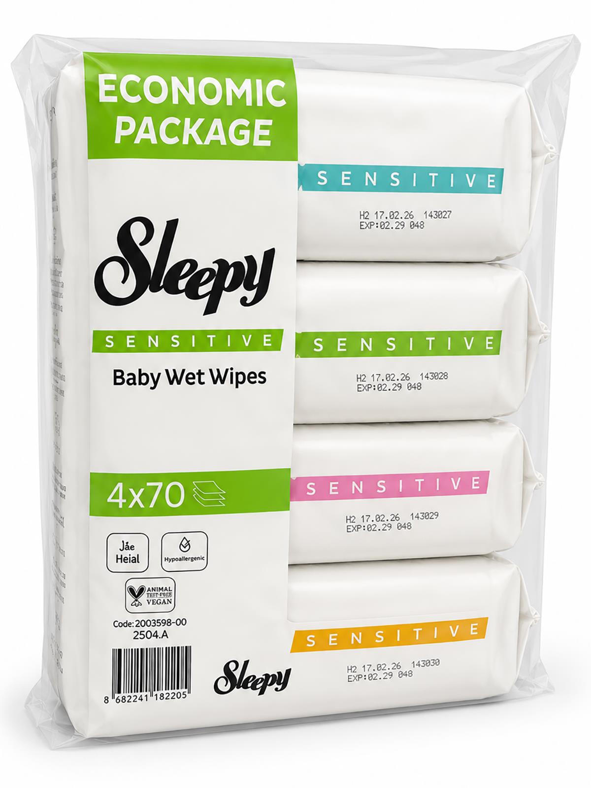 Sleepy Sensitive Islak Bebek Havlusu 4x70