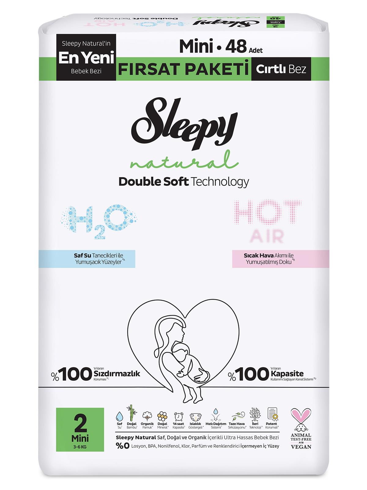 Sleepy Natural Double Soft Fırsat Paket 2 Beden 48 Adet