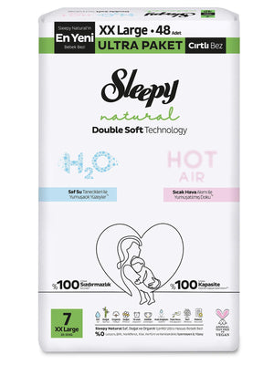Sleepy Natural Bebek Bezi Double Soft Ultra 7 Beden XXL 48 Adet
