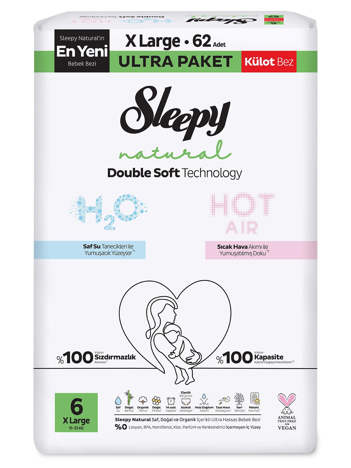 Sleepy Natural Double Soft Ultra Külot Xl 62
