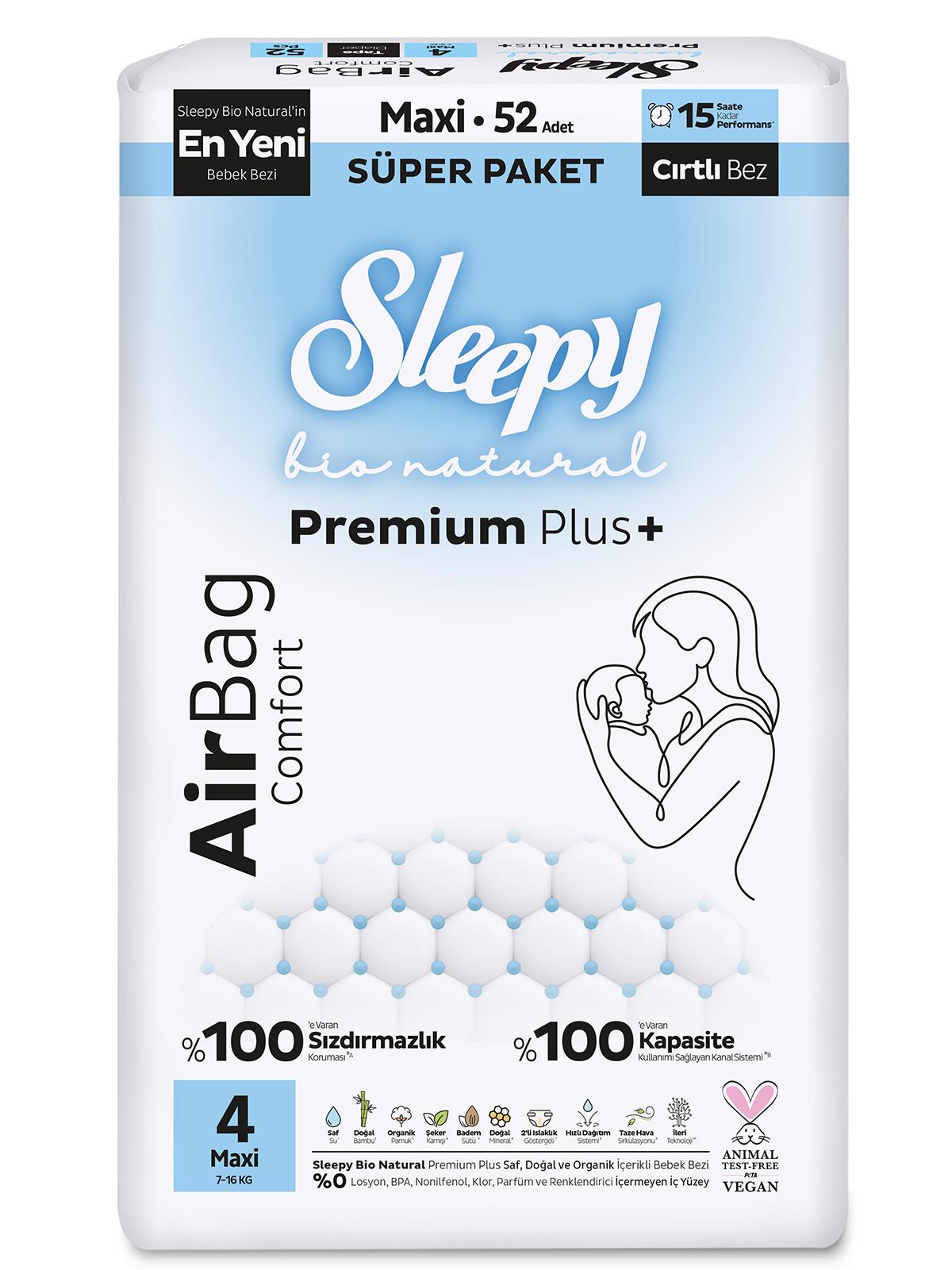 Sleepy Bio Natural Airbag Külot Bez 4 Numara Maxi 52 Adet - Standart