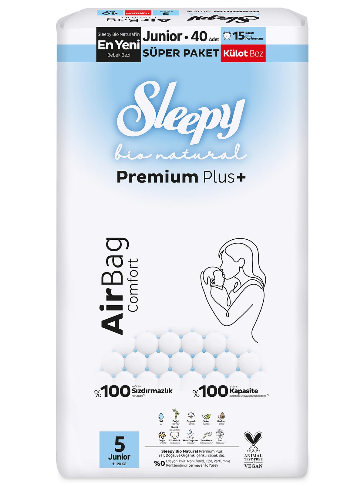 Sleepy Bio Natural Airbag Külot Bez 5 Numara Junior 40 Adet - Standart