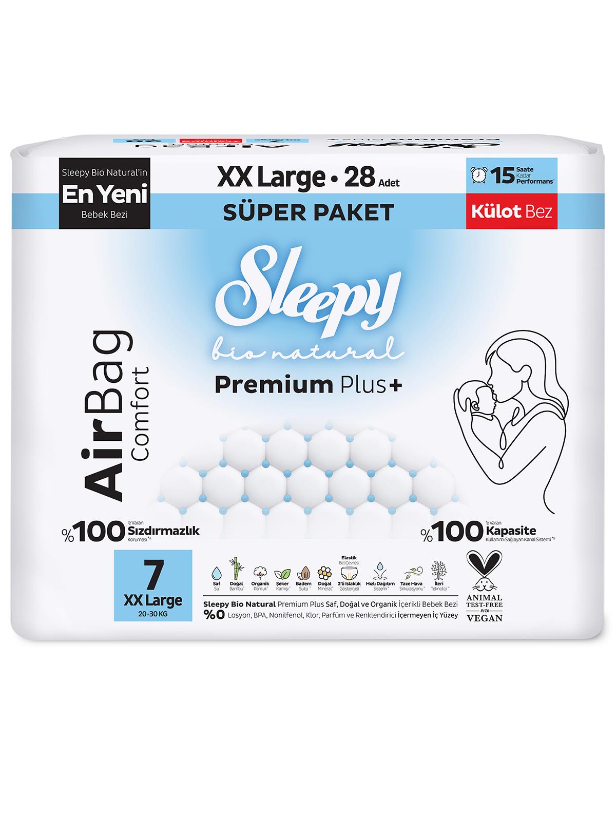 Sleepy Bio Natural Airbag Külot Bez 7 Numara XXLarge 28 Adet