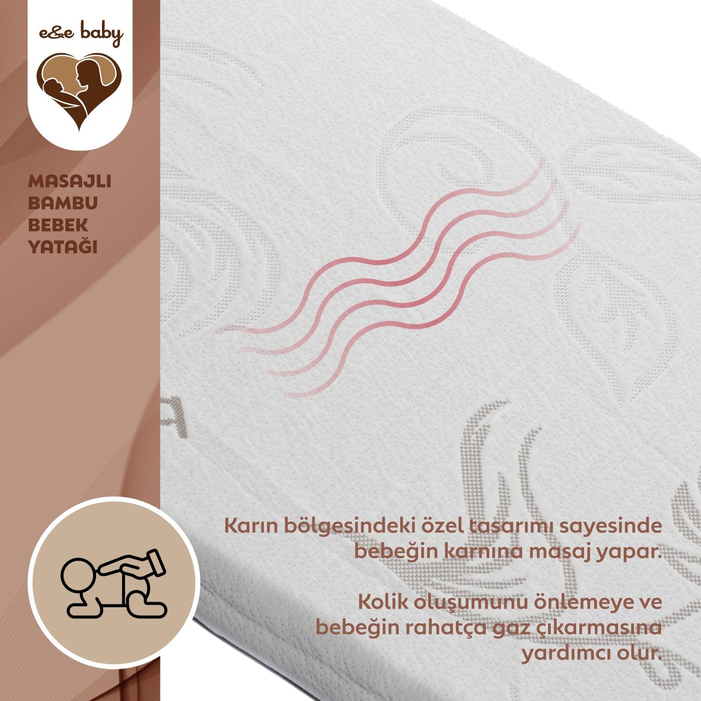 E&E Baby Masaj Yapan Bambu Bebek Yatağı 60x120