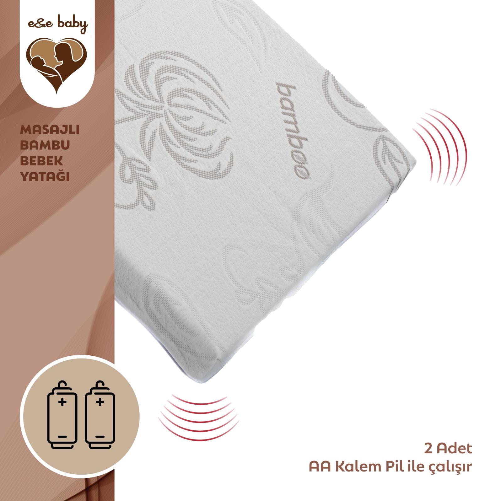 E&E Baby Masaj Yapan Bambu Bebek Yatağı 60x120