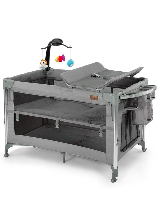 Baby2Go Luna Otomatik Anne Yanı Oyun Parkı 70x110 Cm - Gri