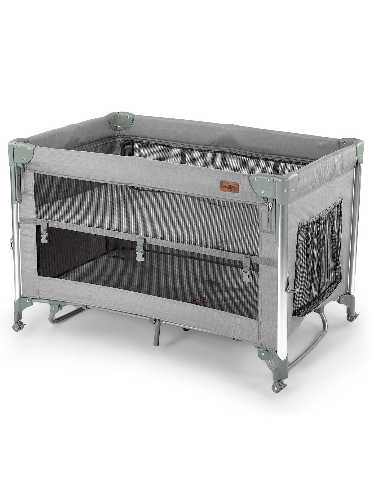 Baby2Go Luna Otomatik Anne Yanı Oyun Parkı 70x110 Cm - Gri
