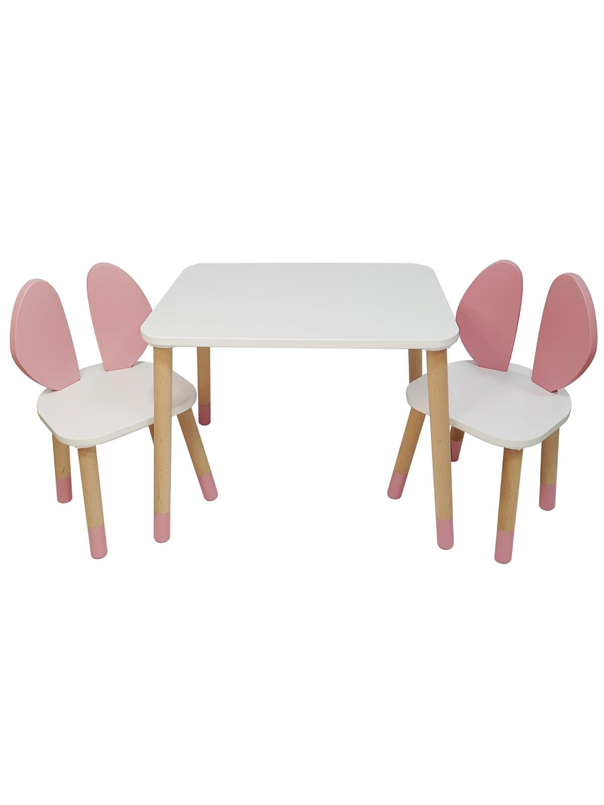 Bee Smart Pembe Naturel 2 Sandalyeli Set