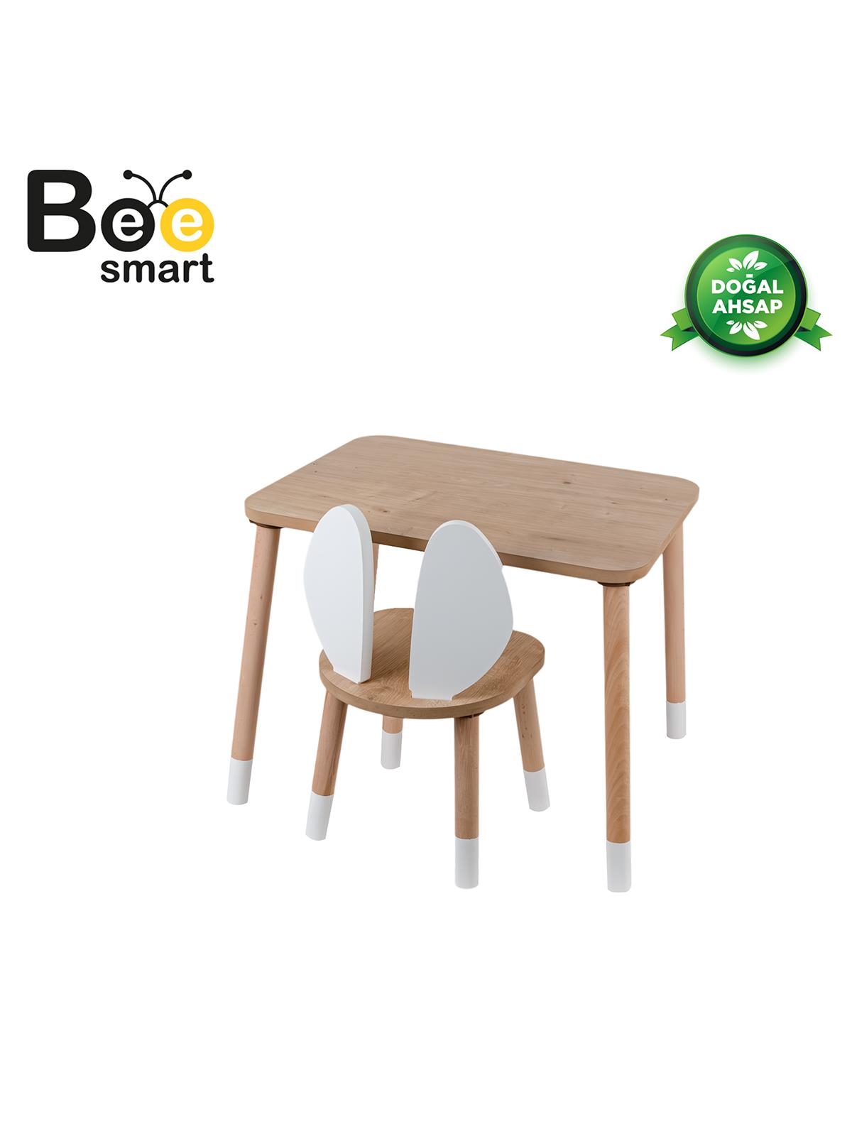 Bee Smart Safir Meşe Tek Sandalyeli Masa Seti