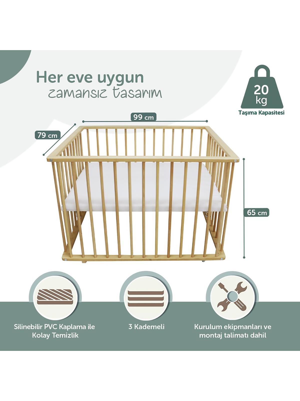 Kukka Tekerlekli ve Padli 3 Kademe Oyun Parkı 80x100 cm