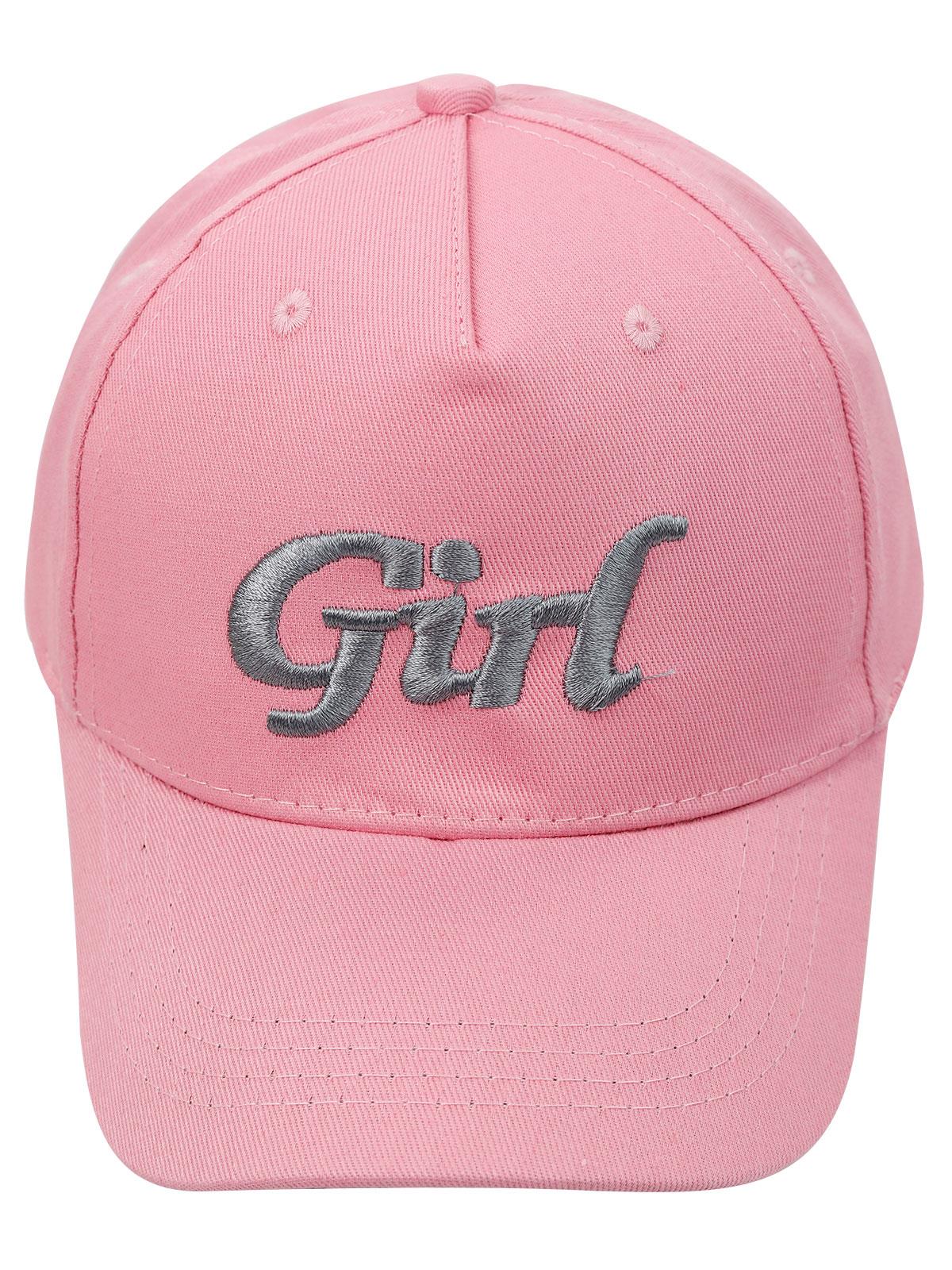 Civil Girls Girl Yazı Desen 10-13 Yaş Kep Şapka - Pembe