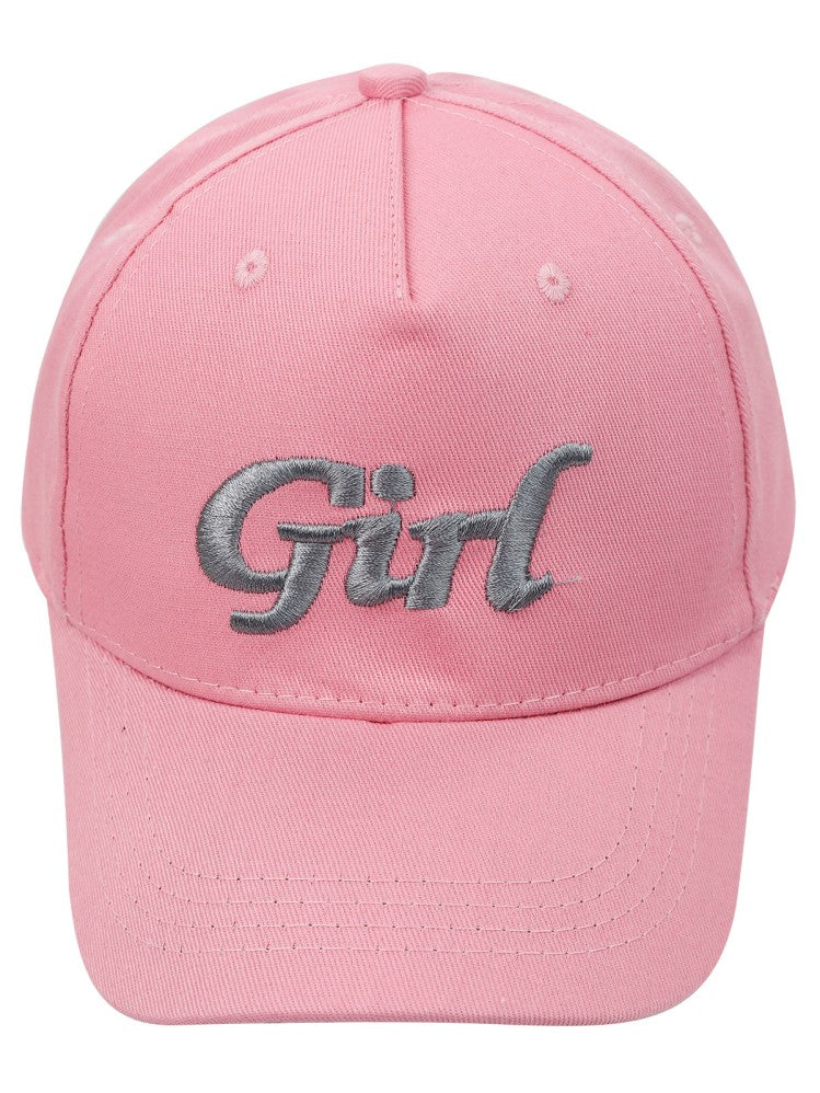 Civil Girls Girl Yazı Desen 10-13 Yaş Kep Şapka - Pembe