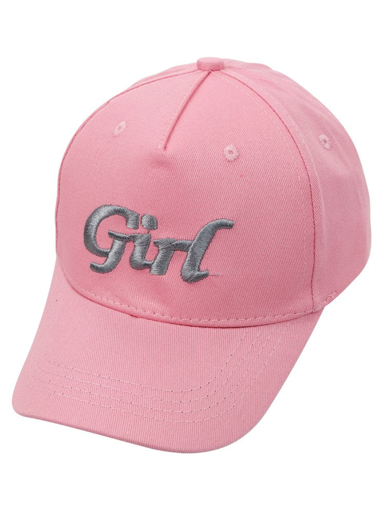 Civil Girls Girl Yazı Desen 10-13 Yaş Kep Şapka - Pembe