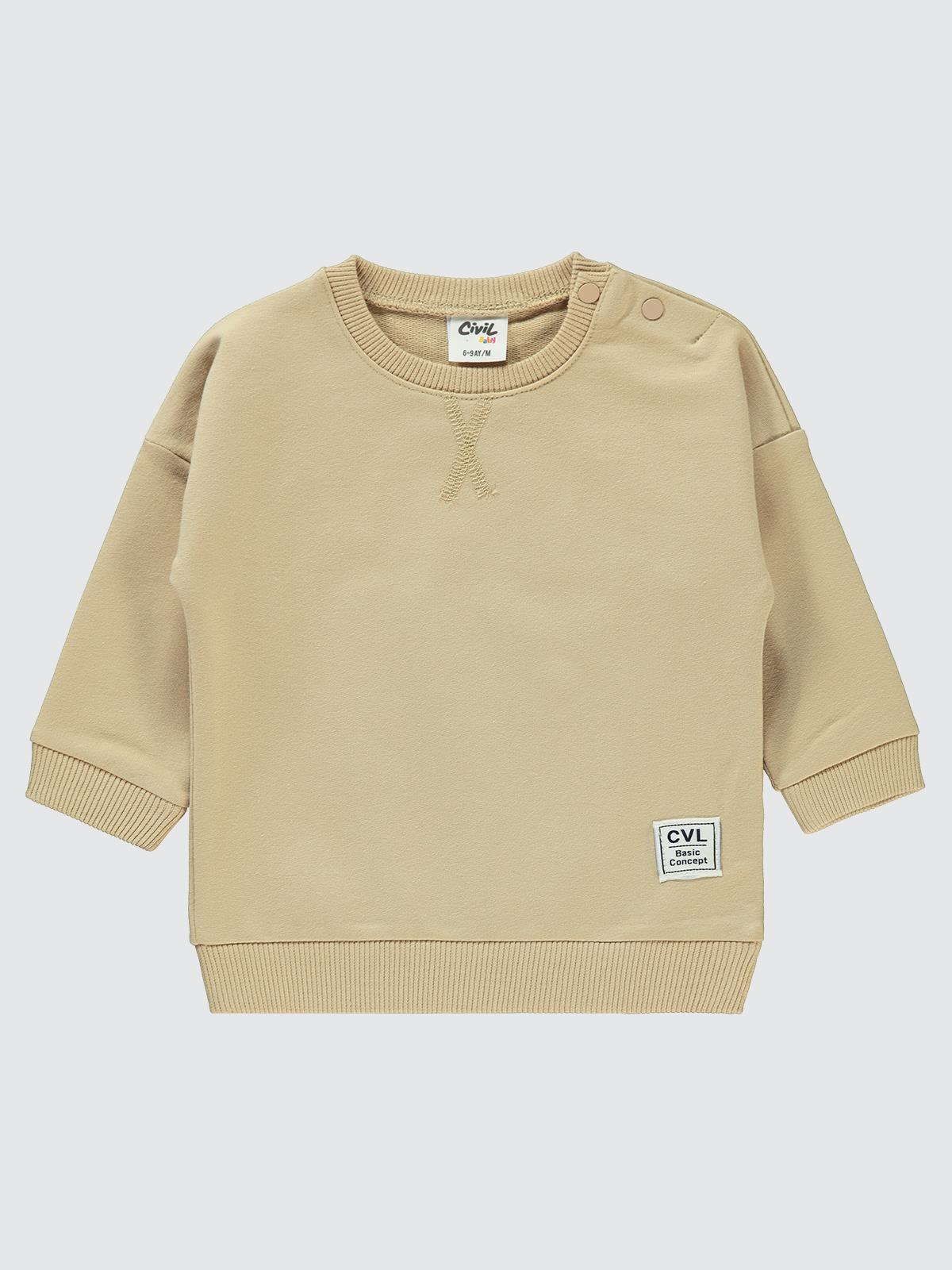 Civil Baby Basic Civil Arma Etiketli 6-18 Ay Sweatshirt - Kahverengi