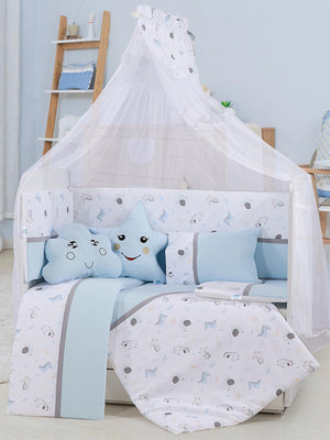Aras Bebe Safari Uyku Seti 70x131 - Mavi