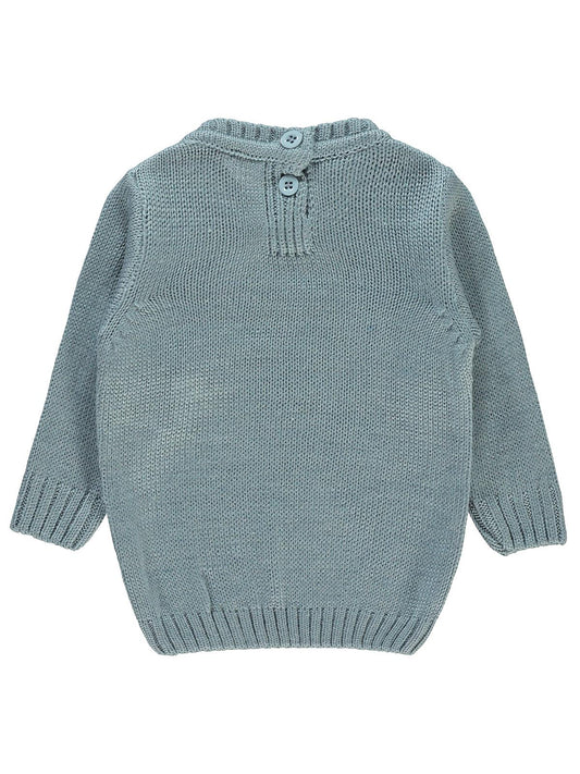 Civil Baby C Nakışlı Düz 6-18 Ay Kazak - Mavi