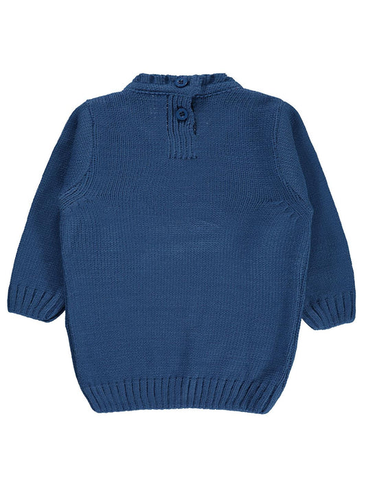Civil Baby C Nakışlı Düz 6-18 Ay Kazak - Mavi