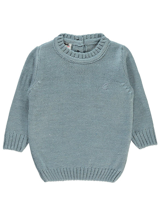 Civil Baby C Nakışlı Düz 6-18 Ay Kazak - Mavi