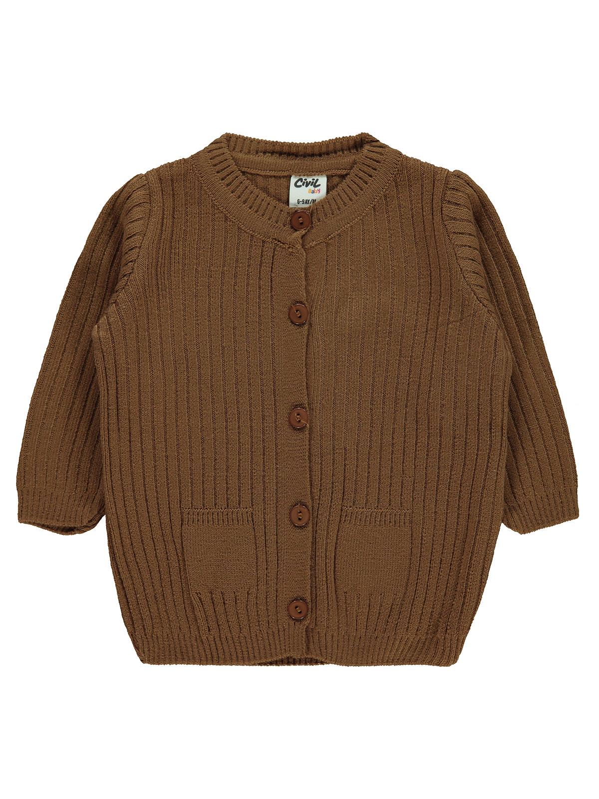 Civil Baby Basic Fitilli 6-18 Ay Hırka - Kahve