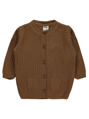 Civil Baby Basic Fitilli 6-18 Ay Hırka - Kahve