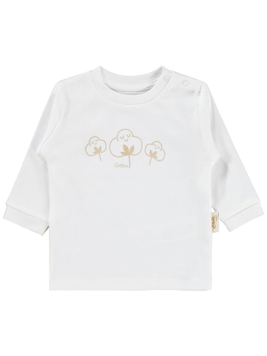Civil Baby Organic Pamuklu Omuzdan Patlı 1-9 Ay Pijama Takımı - Ekru
